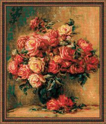 1402 Набор для вышивания Риолис "Букет роз" по мотивам картины П.О. Ренуара
