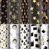 Бумага упаковочная новогодняя "Black.Gold.White", 70х100 см, 10 дизайнов ассорти, ЗОЛОТАЯ СКАЗКА, 592052