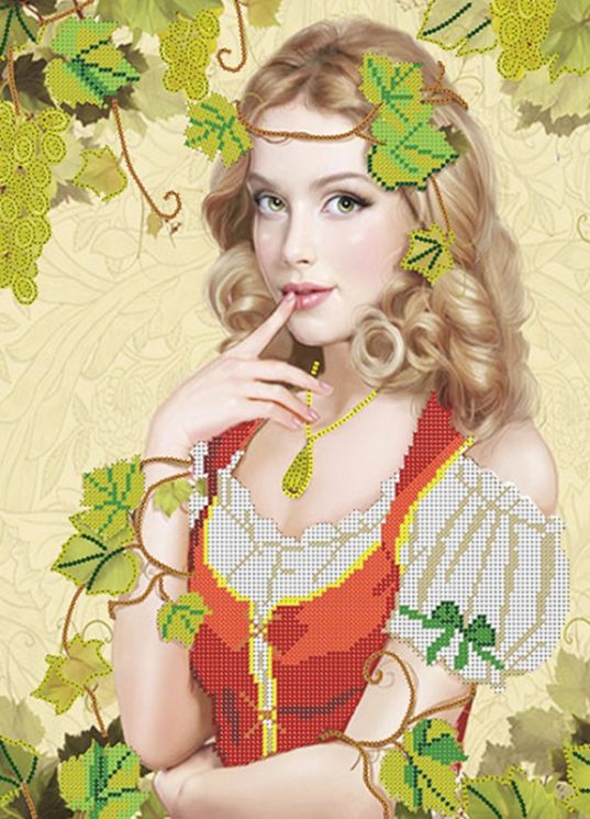 Набор для вышивания бисером ТМ Наследие "Девушка с белым виноградом" НКБ-107 